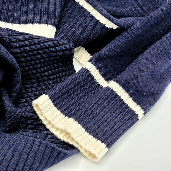 Talbots Apres Sail Blue Open Graphic Nautical  Sweater Size M - Picture 11 of 13